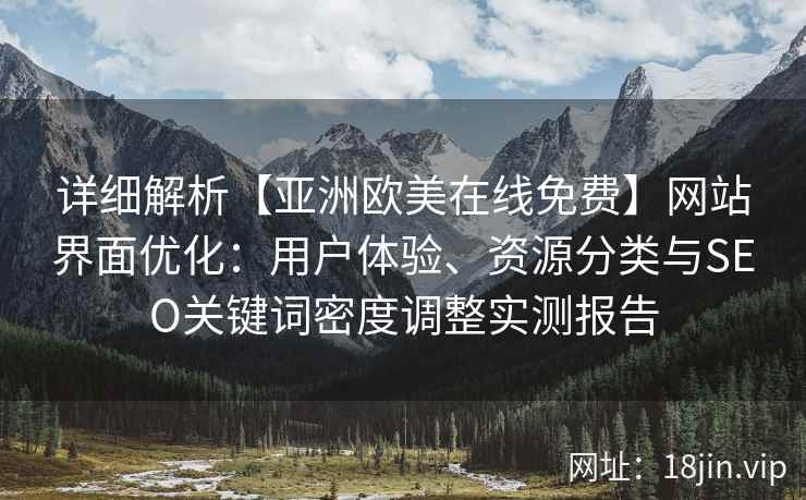 详细解析【亚洲欧美在线免费】网站界面优化：用户体验、资源分类与SEO关键词密度调整实测报告