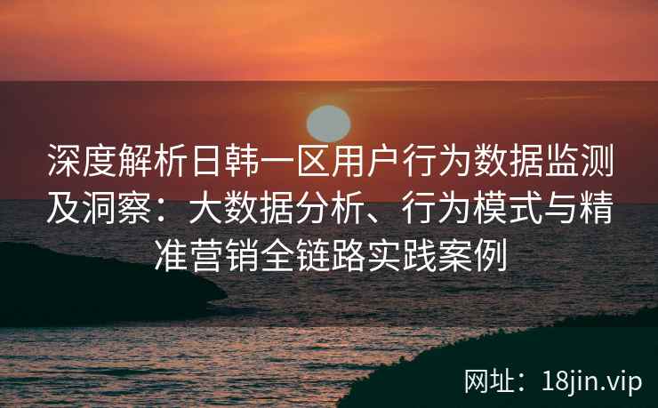 深度解析日韩一区用户行为数据监测及洞察：大数据分析、行为模式与精准营销全链路实践案例